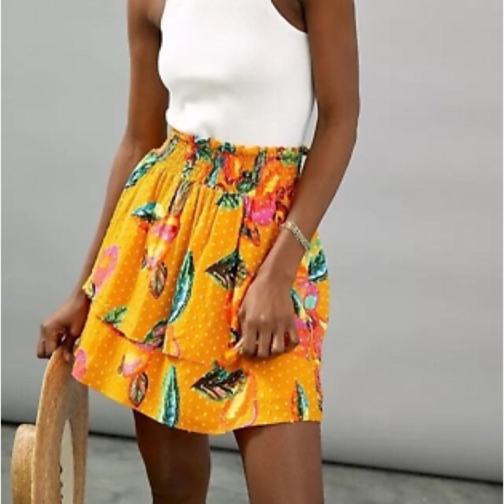 Farm Rio Savana tiered mini skirt small